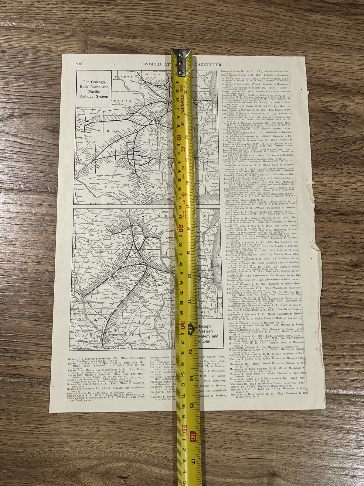 1917 Map The Chicago Rock Island & Great Western Railway System 15×11 Inches
