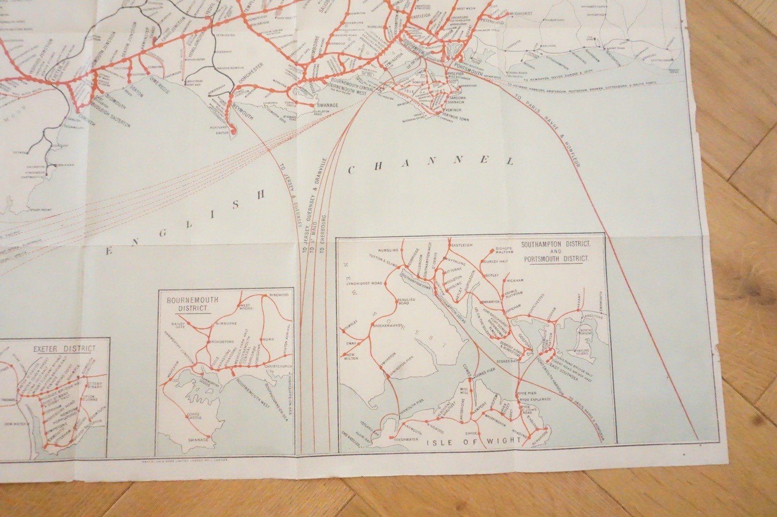 1905 London & South Western Railway Original Railway Map L&SWR