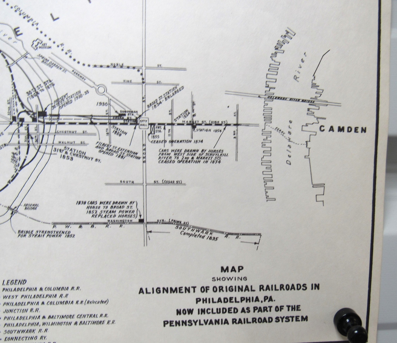 c1933 PRR Pennsylvania Railroad Track Alignment Philadelphia PA Terminal Rail US