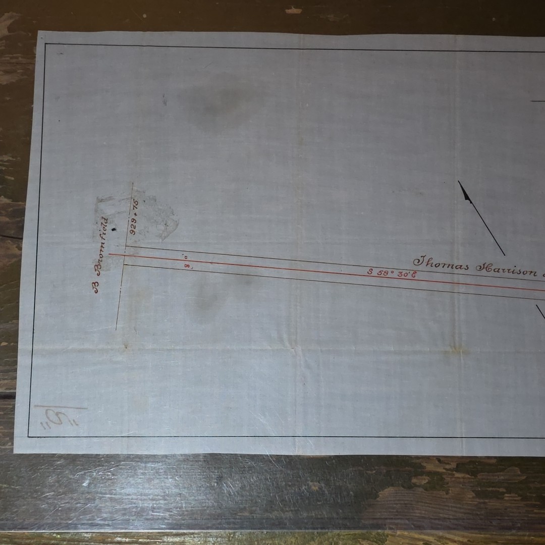 1890 Wayne County, West Virginia and Ironton Rail Road RR Route Plot Plan Map 1