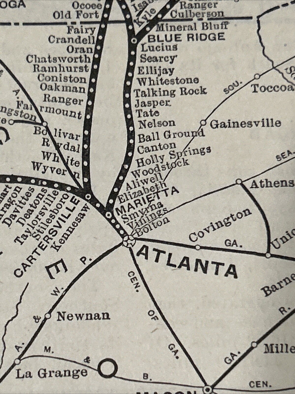 Antique 1908 Map Of The Louisville & Nashville Railroad System 11×15 Inches