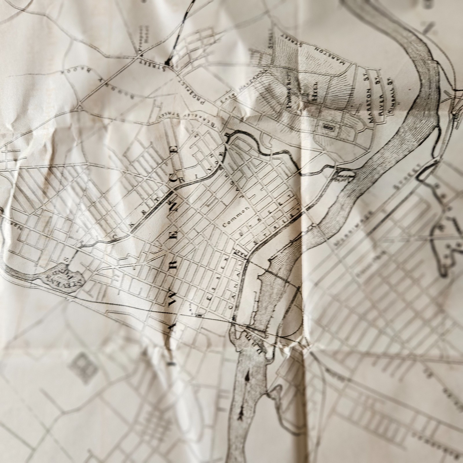 Original 1891 Map Proposed Haverhill & Lawrence MA Railroad