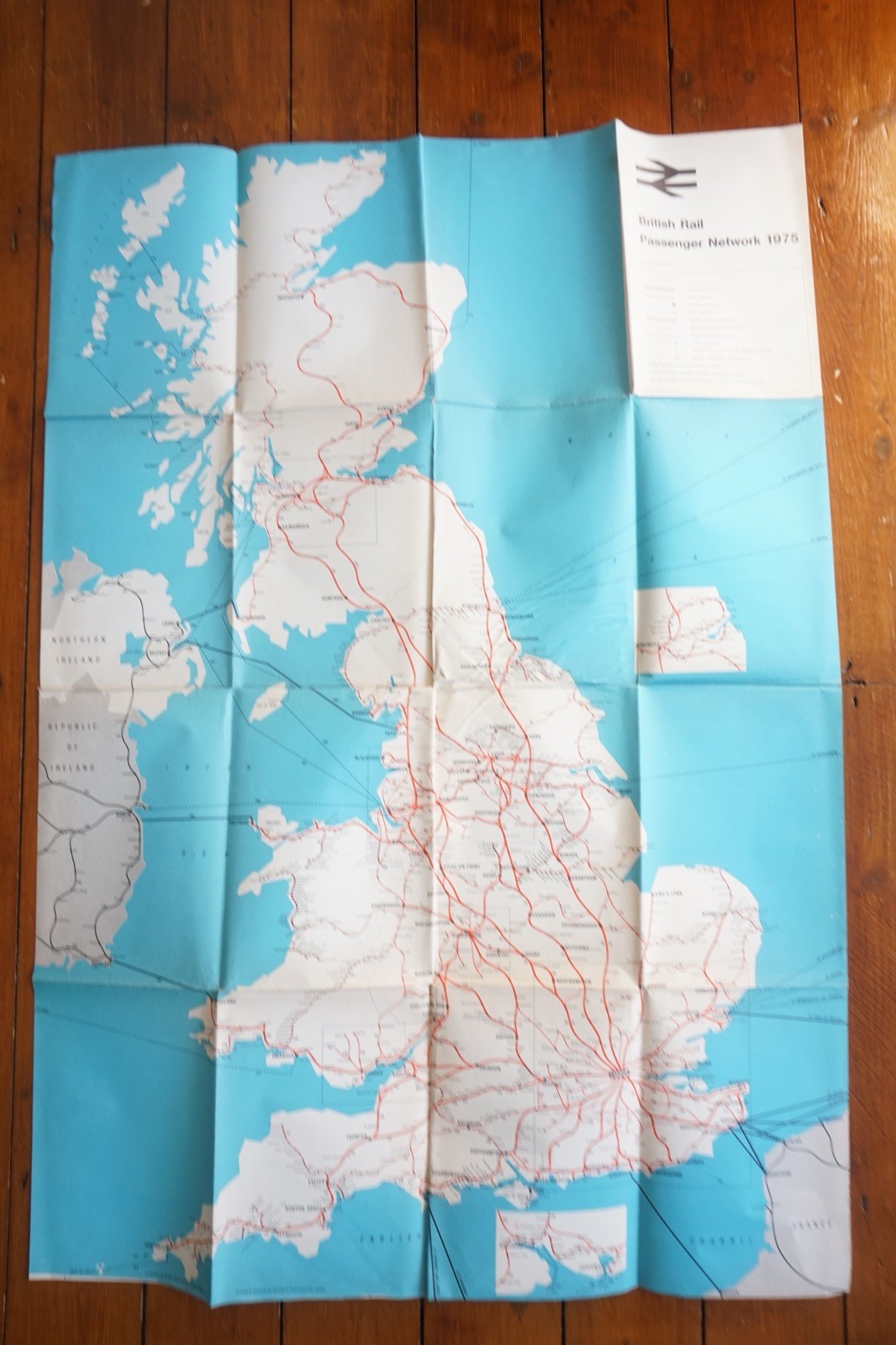 Jan 1975 British Rail Passenger Network Railway Map