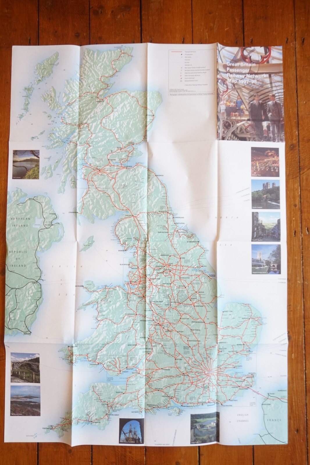 1997 1998 British Rail Passenger Network Railway Map VGC