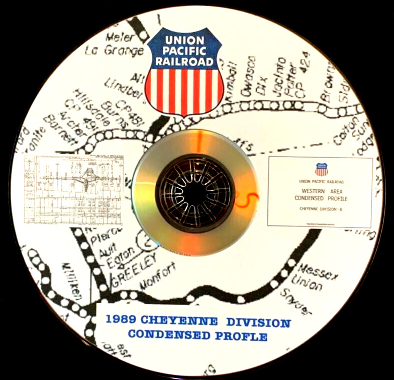 Union Pacific 1989 Cheyenne Division – 8 Condensed Profile PDF Pages on DVD