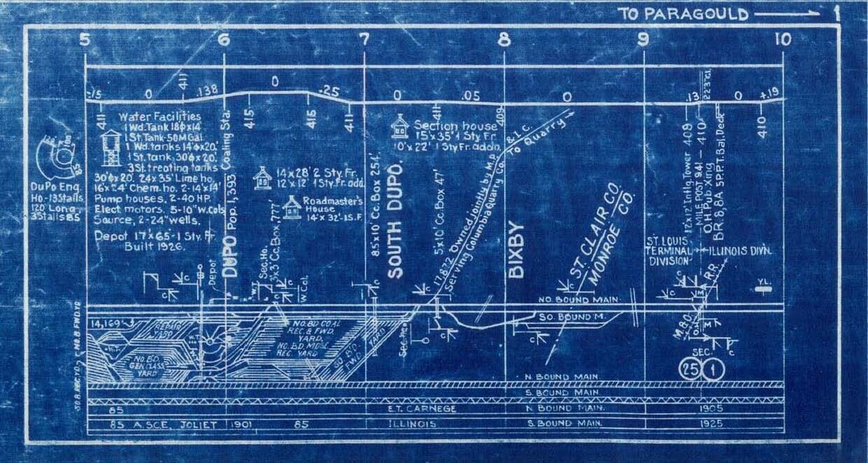 Missouri Pacific 1931 Illinois Division Condensed Track Profile PDF Pages on DVD