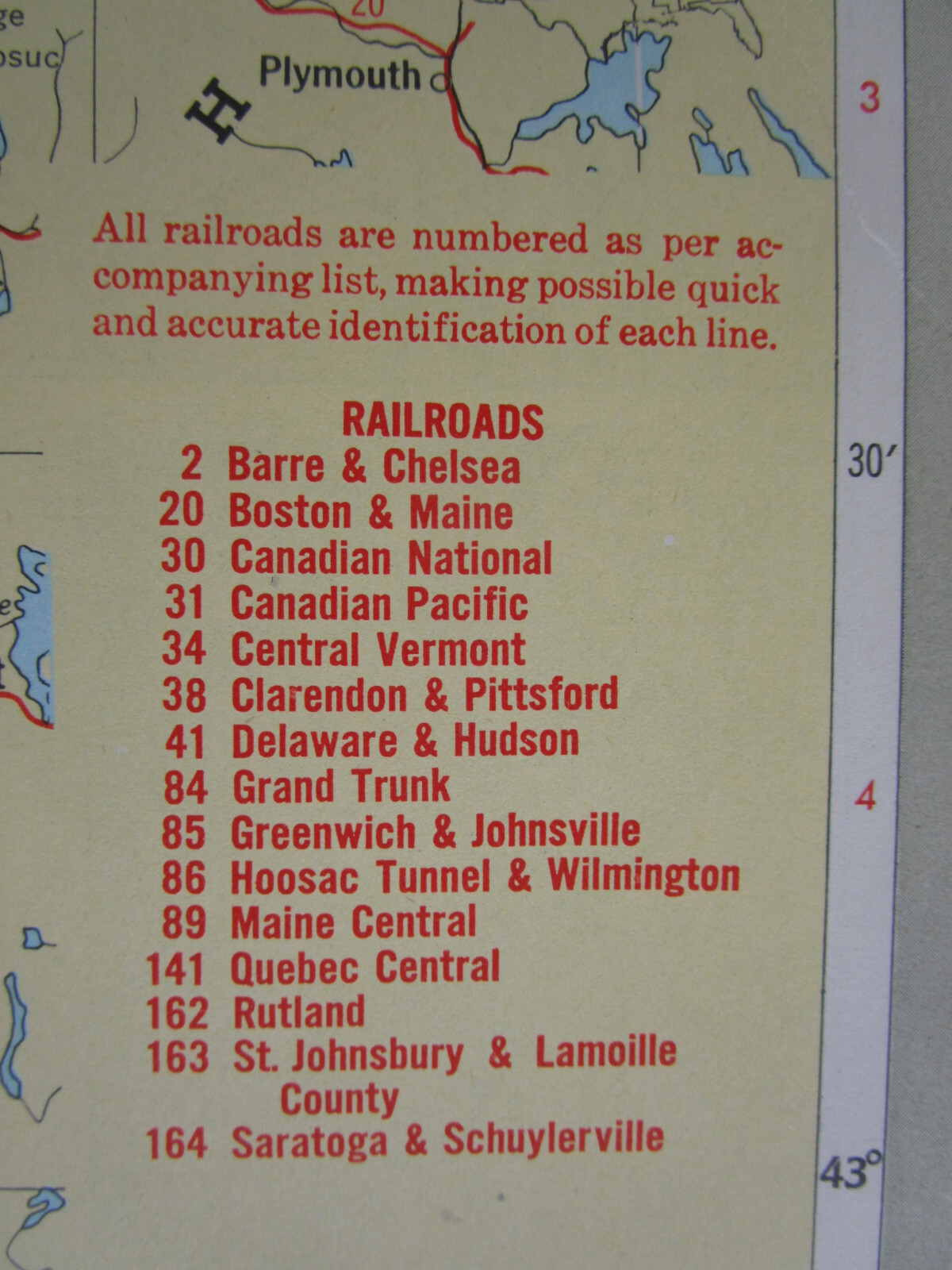 VA VT 1951 VIRGINIA RAILROAD Map NELSON & ALBEMARLE RR or VERMONT, RUTLAND RR