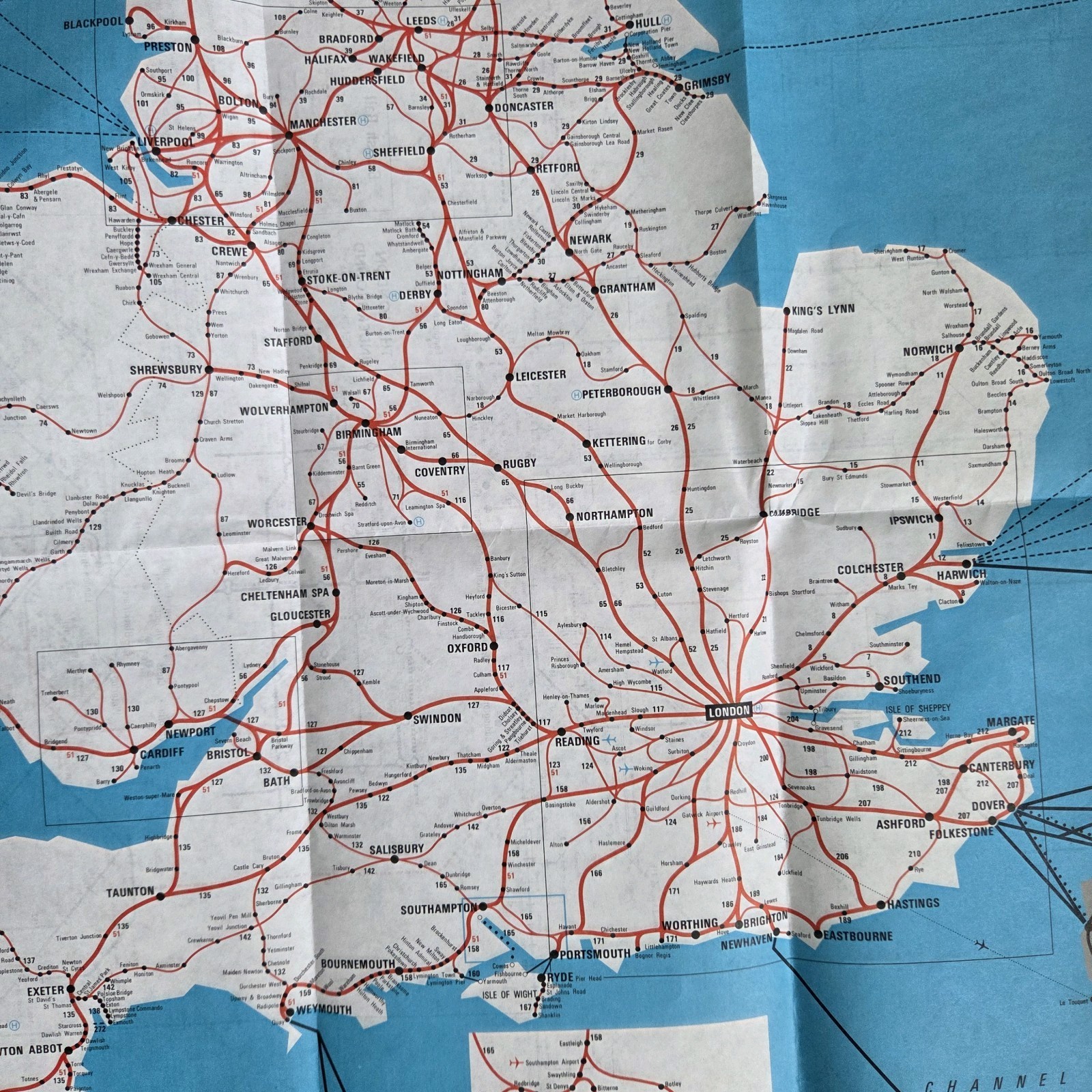 1976 British Railways Passenger Network Map Vintage Train Railwayana Ephemera