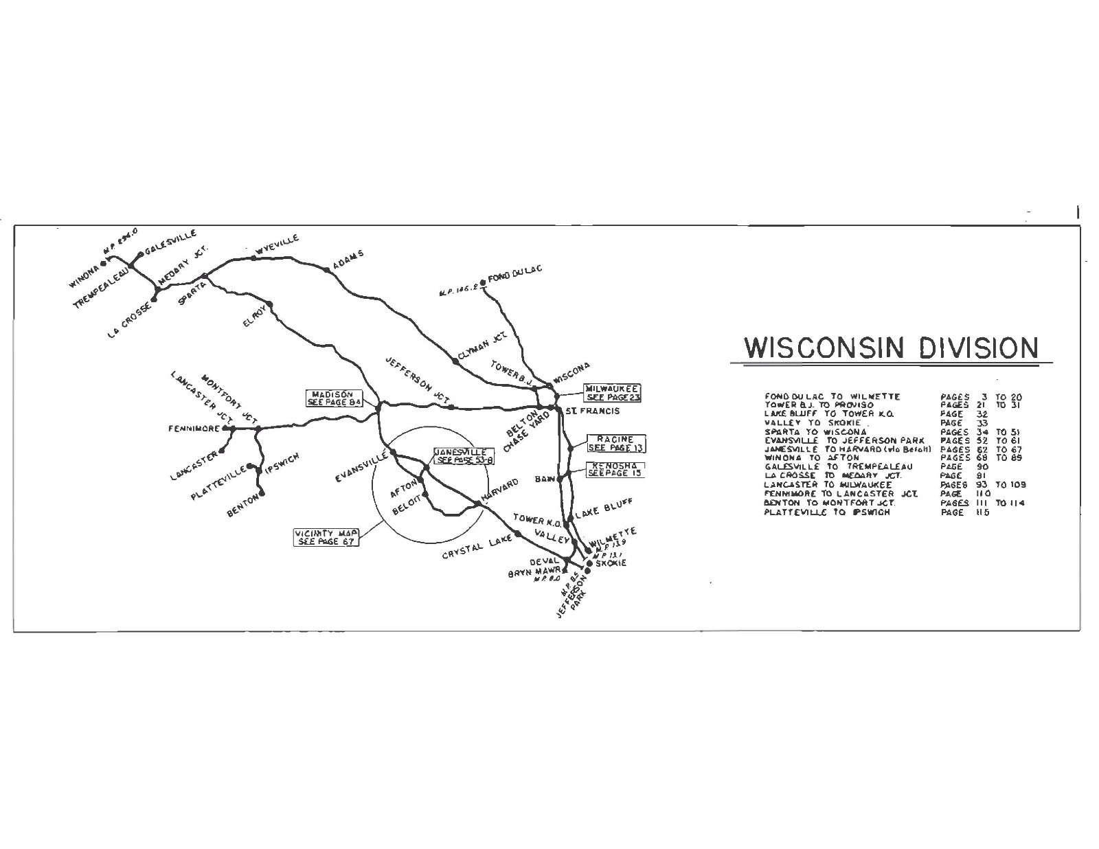 Chicago & Northwestern RR 1959 Wisconsin Division Track Chart PDF Pages on DVD