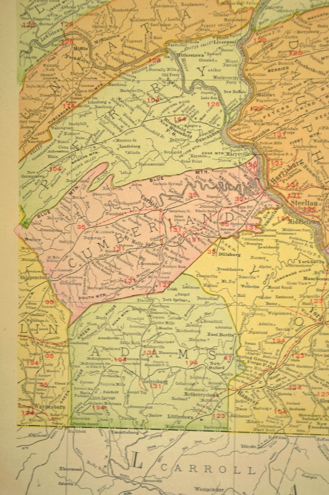 1911 Eastern Pennsylvania Railroad Map ORIGINAL Atlas Map Reading RR PRR DATED