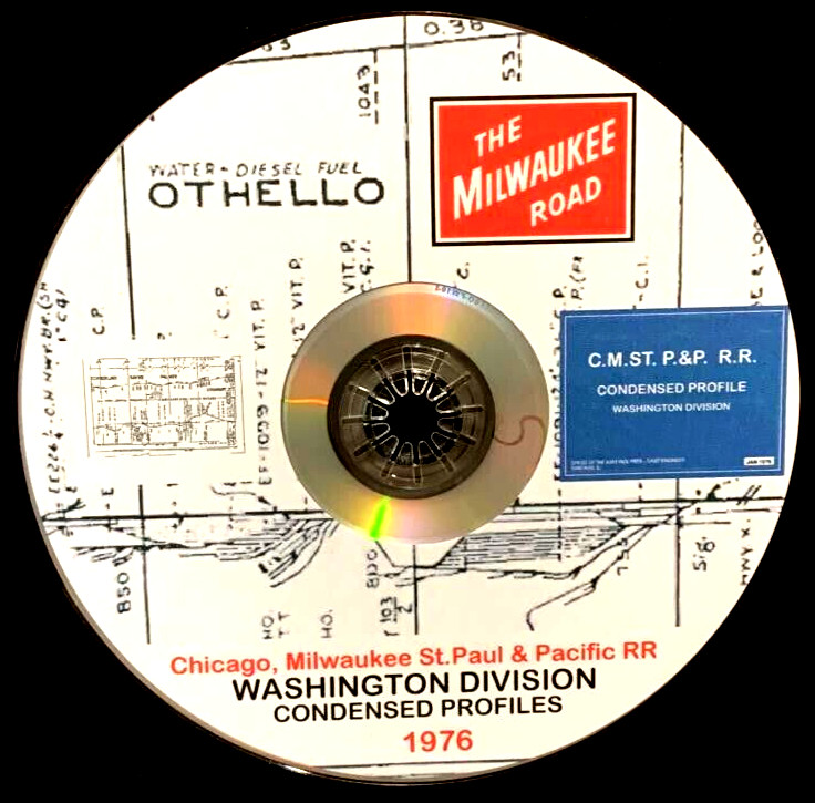 Milwaukee Road Railroad 1976 Washington Division Track Chart PDF Pages on DVD