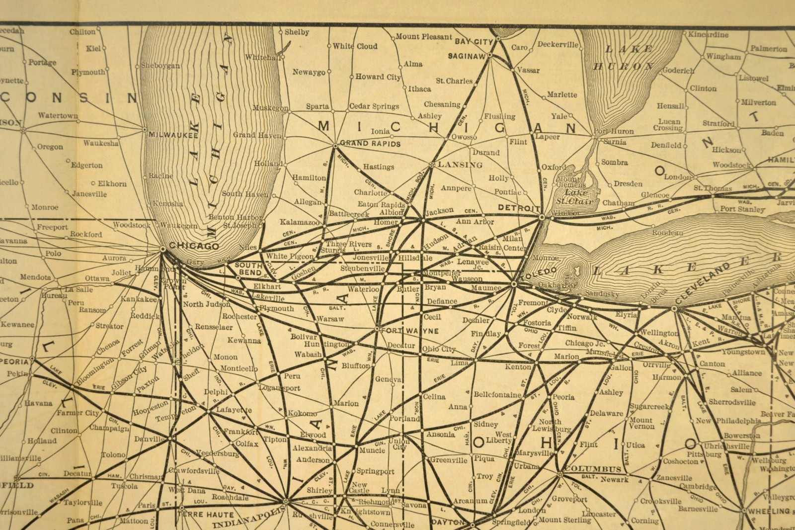 Antique WESTERN MARYLAND RAILWAY Map WM Railroad LARGE Mason Dixon Line