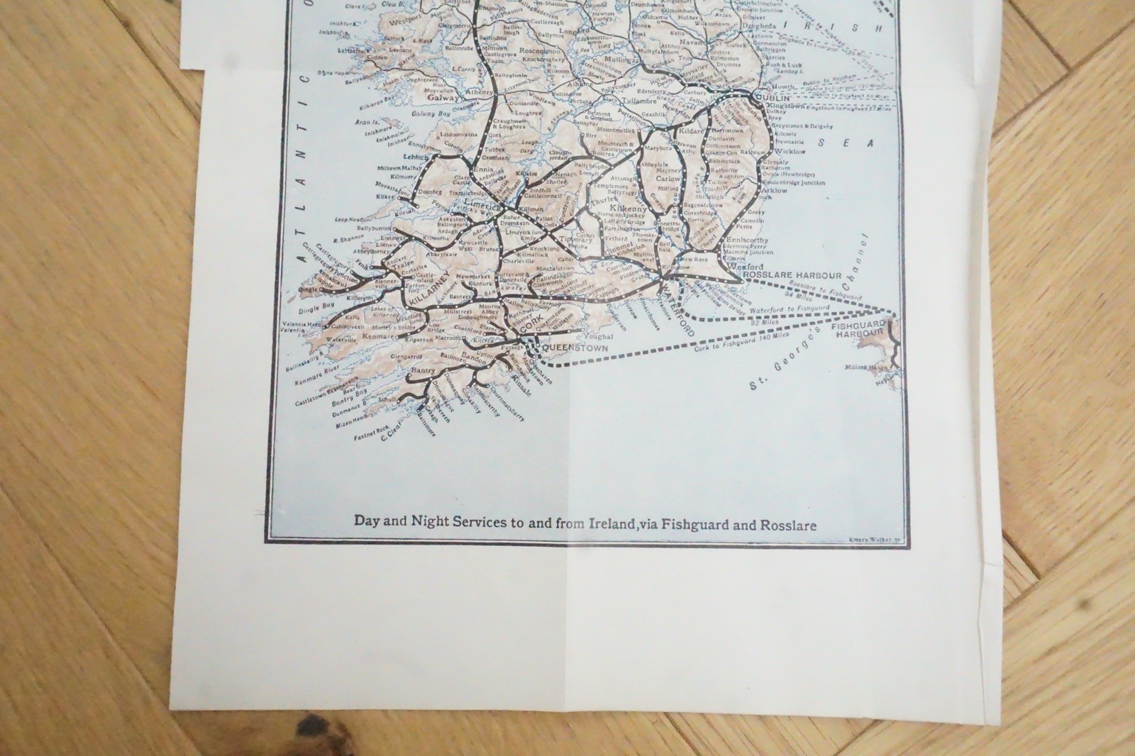 1913 GWR Ireland Irish Original Railway Map
