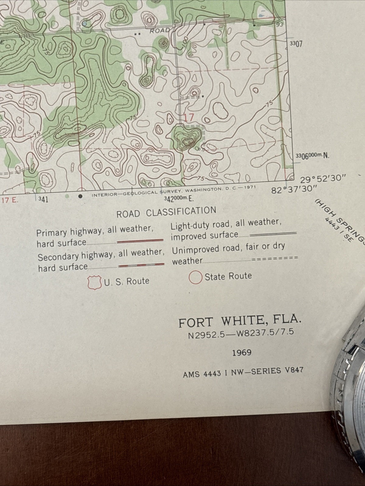 Vintage 1969 Fort White Florida US Geological Survey Map Seaboard Railway