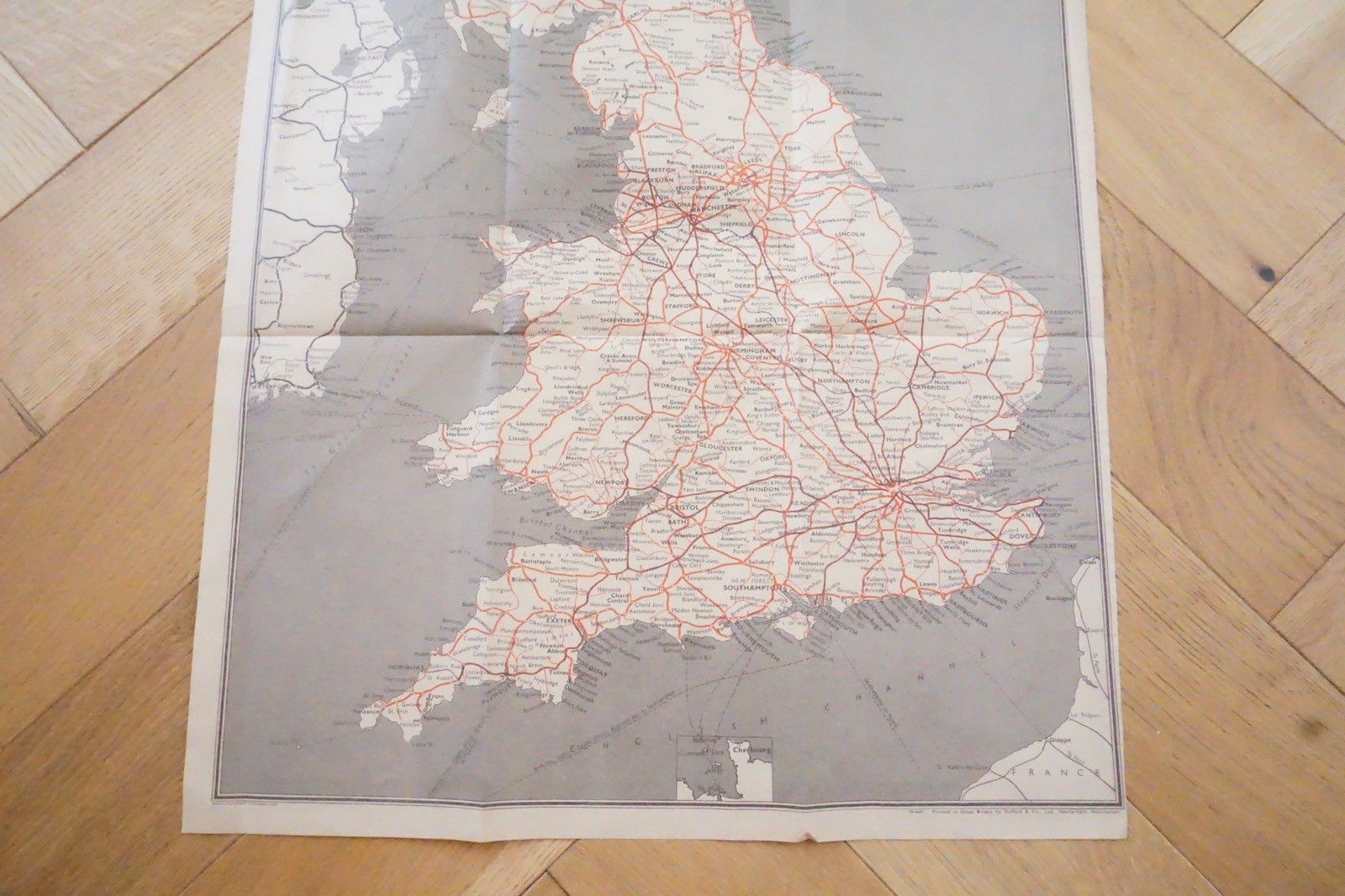 1956 British Rail London Midland Passenger Network Railway System Map