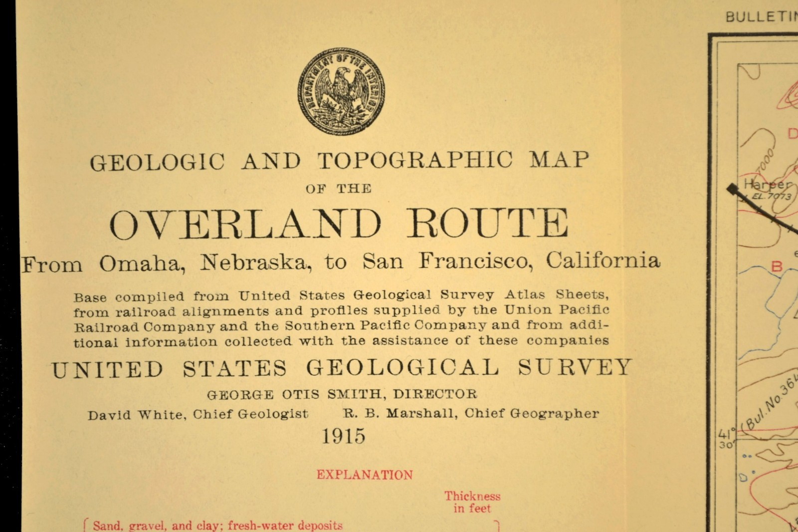 Antique Union Pacific Railroad Map Cheyenne Reservation Laramie Wyoming Pole Mtn