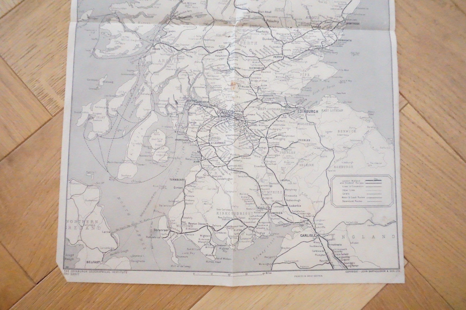 LMS Railway Map 41cm x 26cm