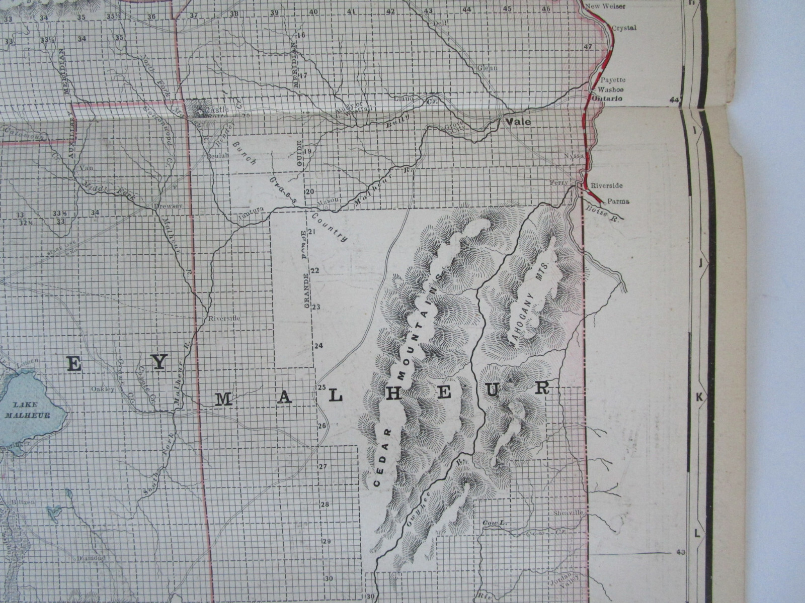 OR 1897 EASTERN OREGON Cram RAILROAD Map SUMPTER VALLEY RR or PROVIDENCE RI City