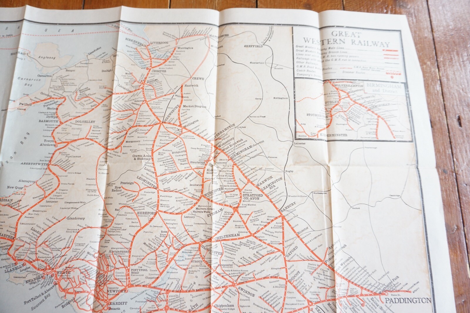 GWR Great Western Railway Map 66cm x 52cm