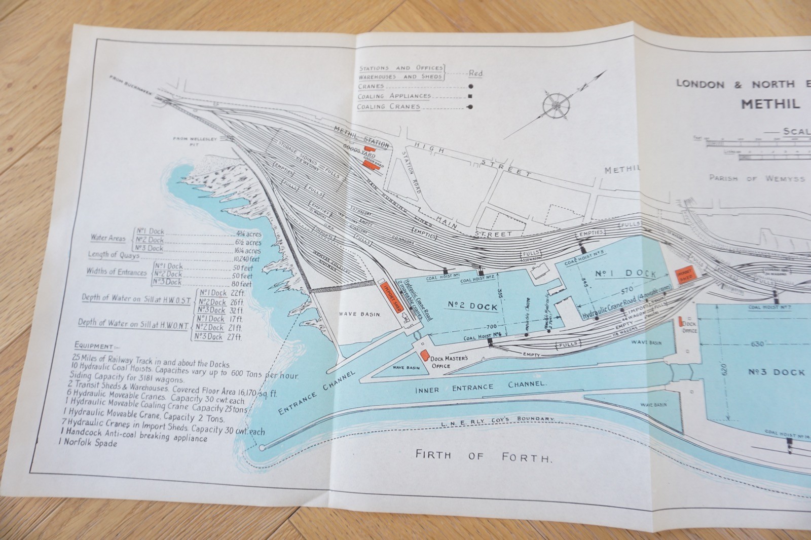1936 LNER Methil Docks Railway Plan Map