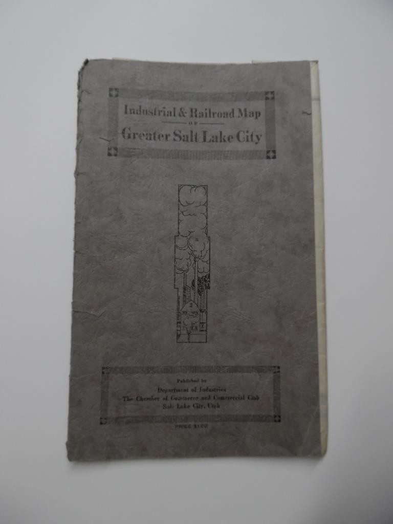 1923 Industrial and Railroad Map of Salt Lake City Utah Commerical Club Antique