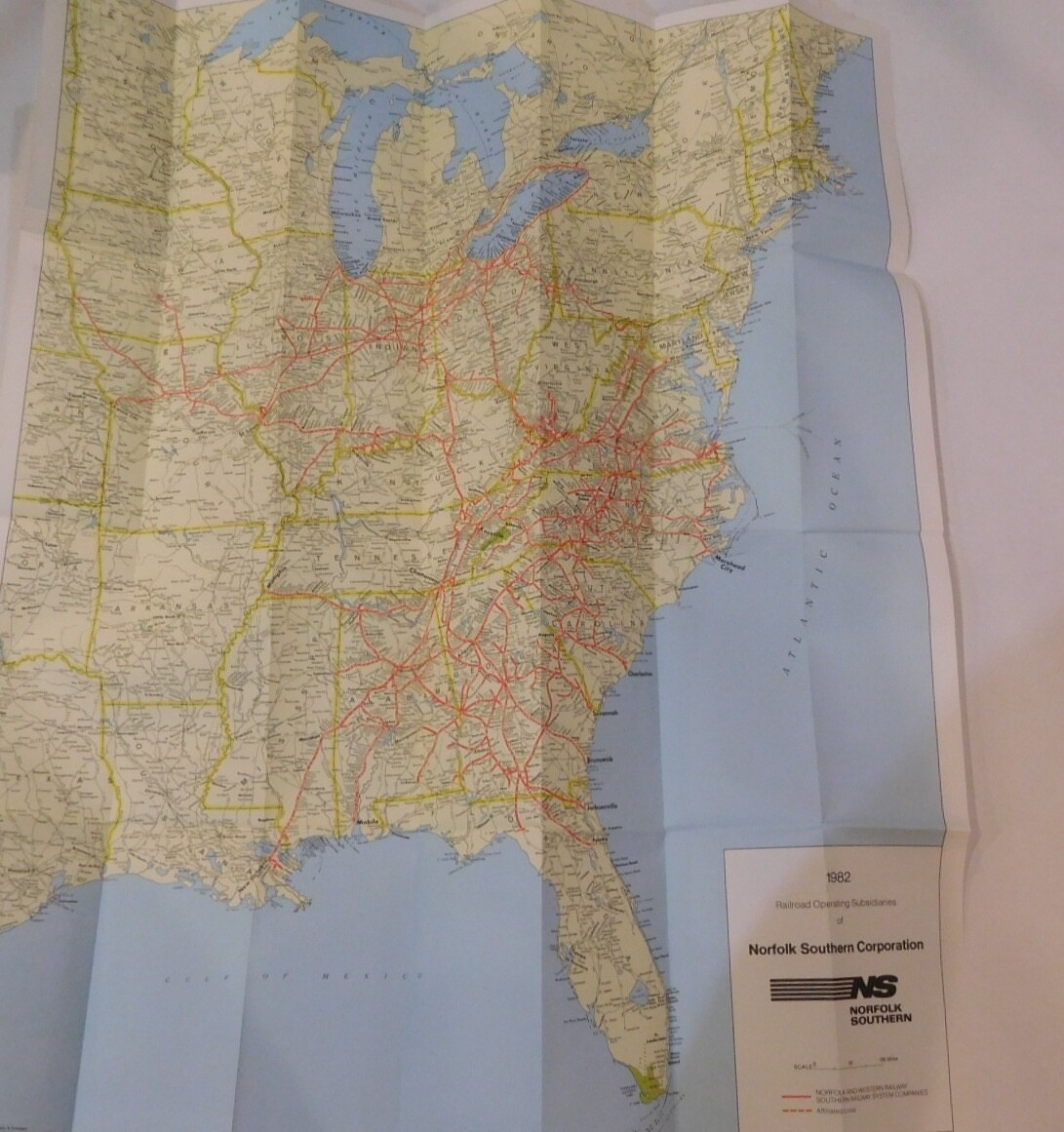 Map Norfolk Southern Operating subsidiaries 1982 NS