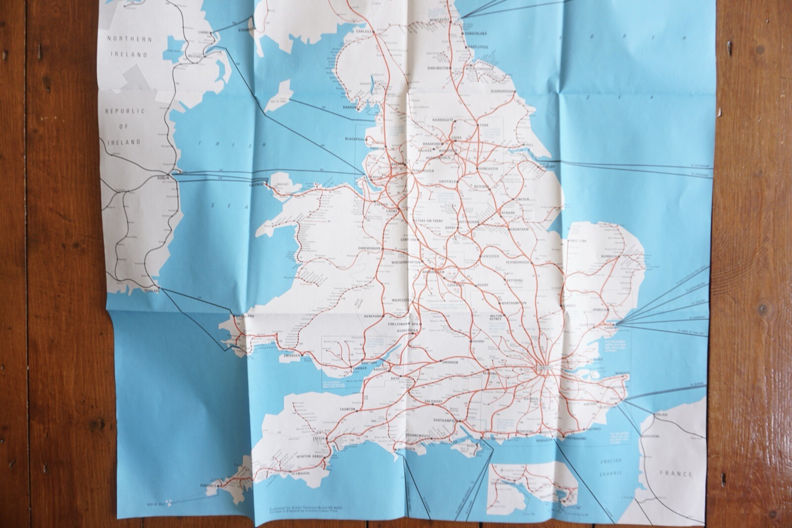 1988 1989 British Rail Passenger Network Railway Map