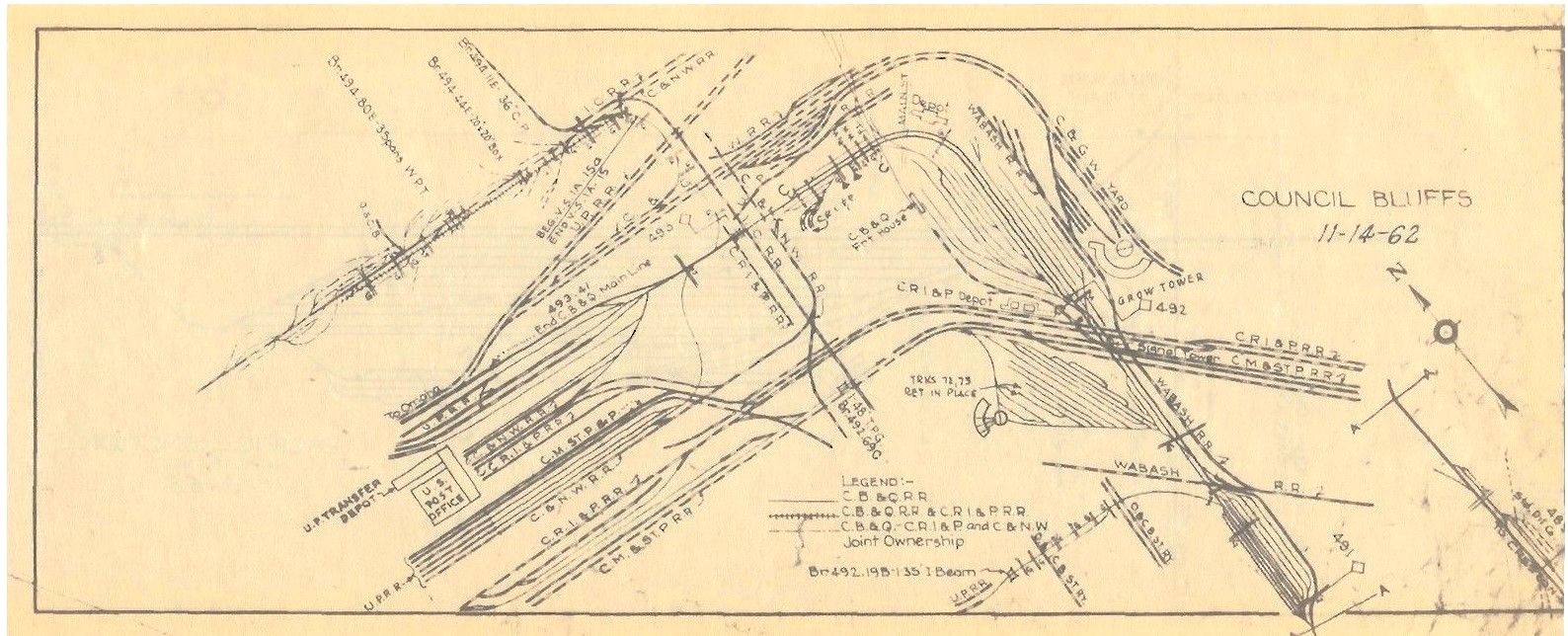 CB & Q RR Burlington Route1967 St Joseph Lines Track Chart PDF Pages on DVD