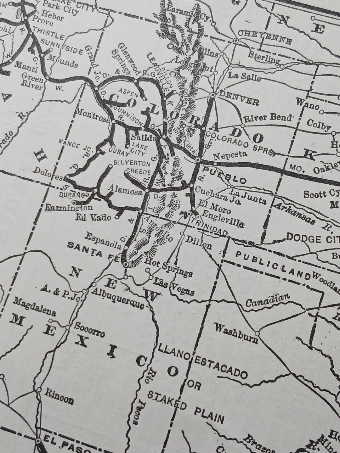 1906 Train Route Map MISSOURI PACIFIC RAILWAY St Louis Iron Mountain Railroad
