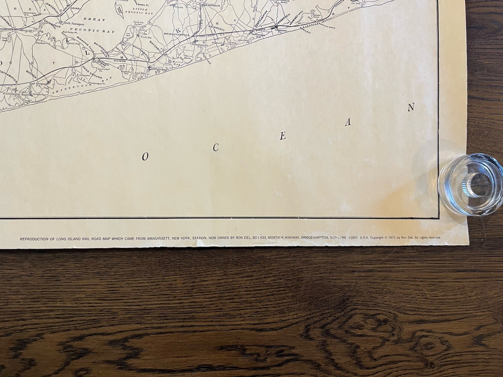1971 Ron Ziel LONG ISLAND Map – Reprint – Shows 1914 LIRR Long Island Railroad