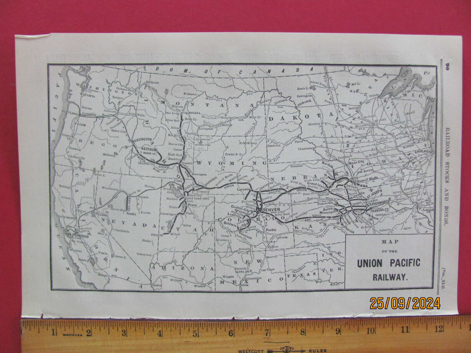 1886 APRIL UNION PACIFIC + UTAH CENTRAL RAILROAD ORIGINAL SYSTEM MAP STATIONS