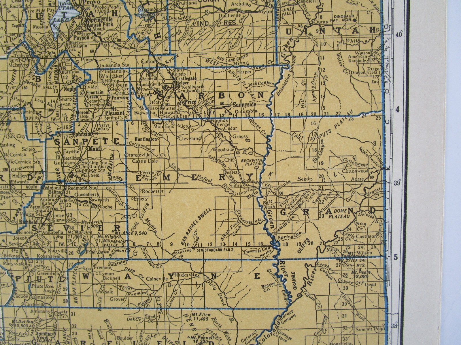 UT TX 1939 UTAH RAILROAD Map. DEEP CREEK RR or TEXAS. SAN BENITO & RIO GRANDE