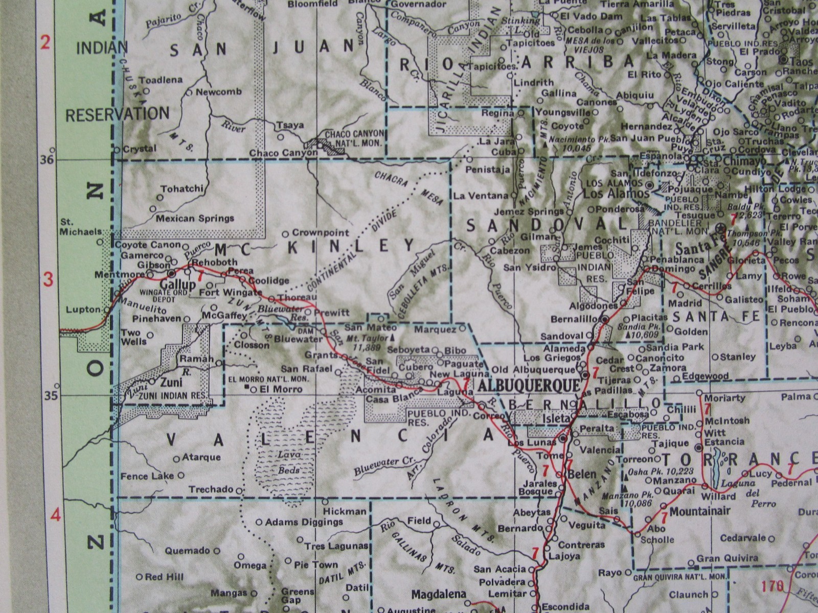 NJ NM 1951 NEW JERSEY RAILROAD Map. MORRISTOWN & ERIE RR ~or~ NEW MEXICO