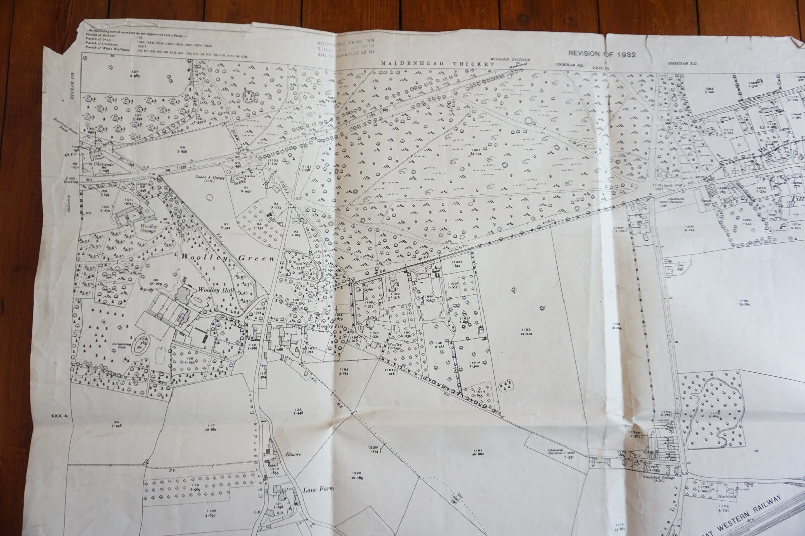 1932 Wolley Green Tittle Row GWR Great Western Railway OS Railway Map