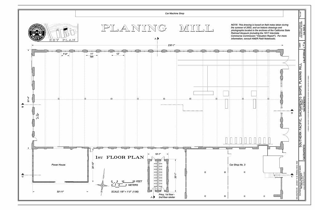 Southern Pacific Sacramento Shops Historic Drawings/Photos/Data PDF pages on DVD