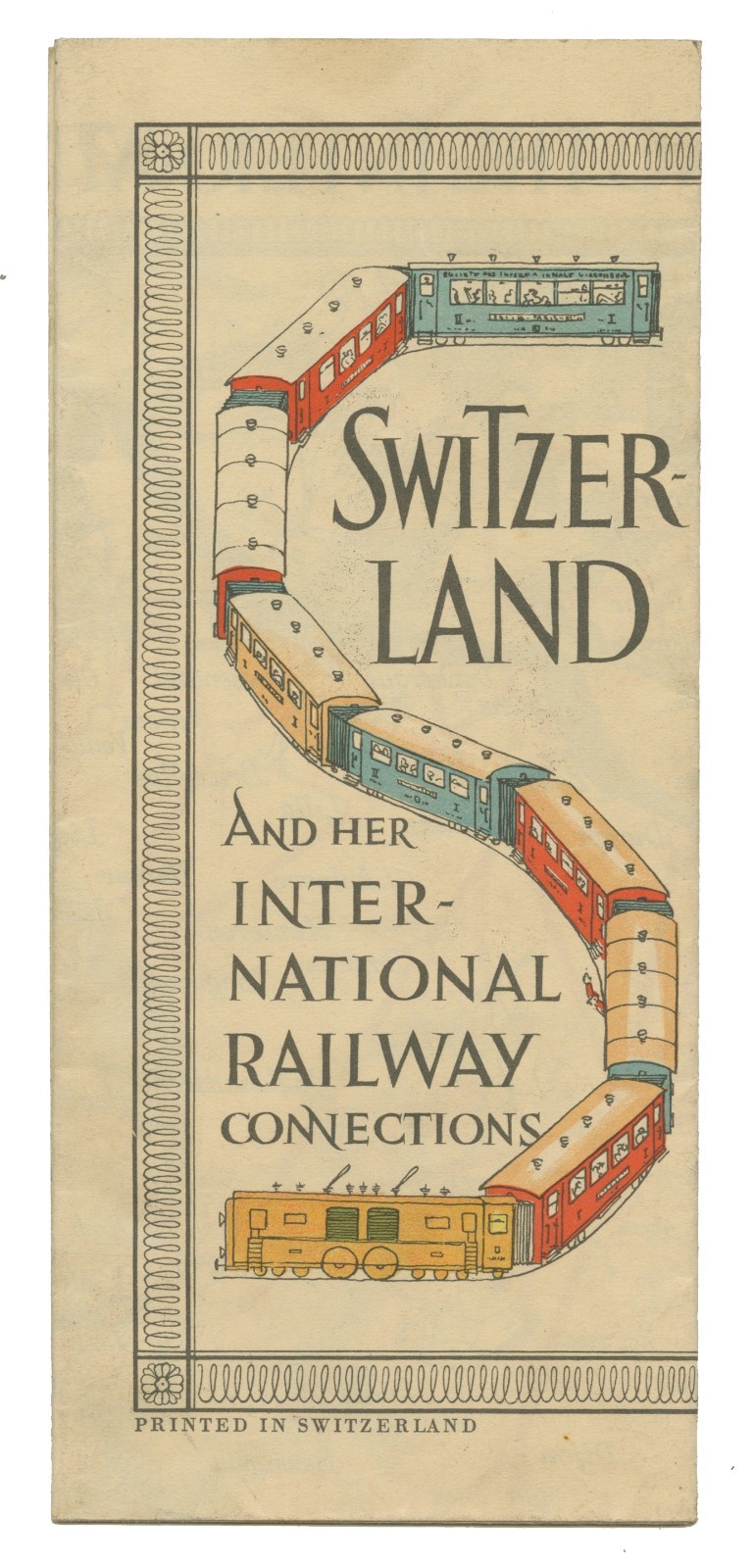 MAP SHOWING THE INTERNATIONAL RAILWAY CONNECTIONS OF SWITZERLAND 1931 Railroad