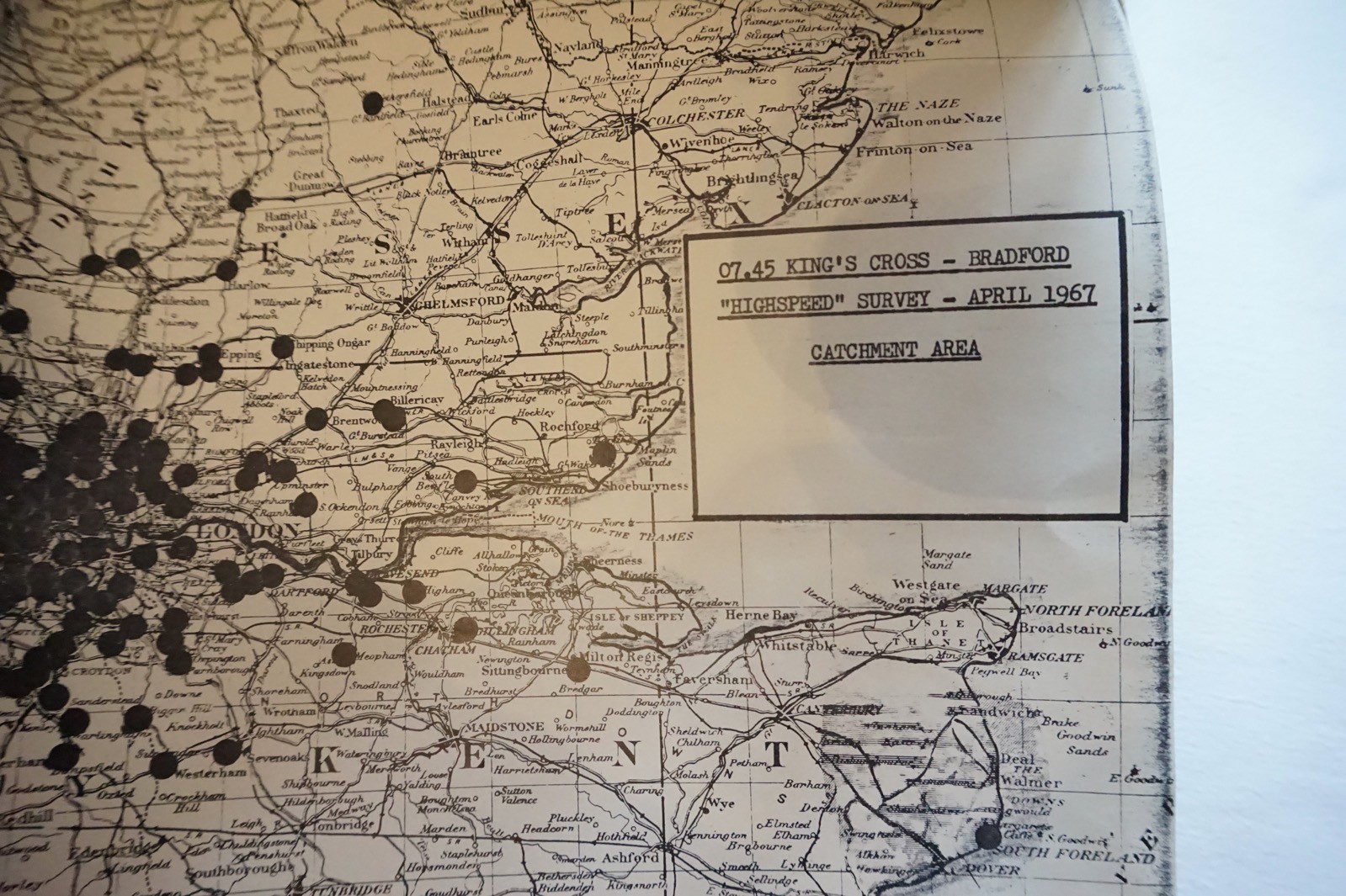 1967 East Coast Main Line Railway Highspeed Services Area Maps