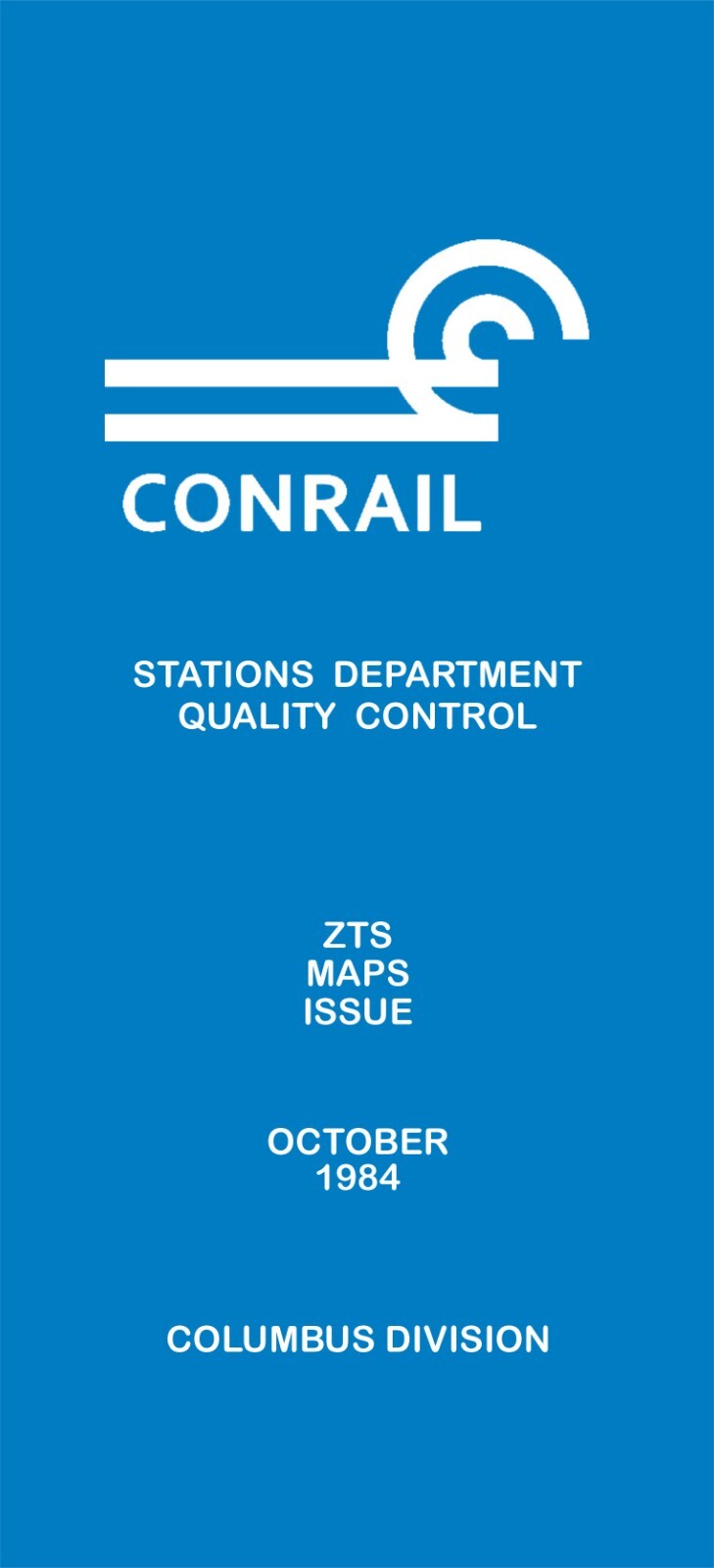 Conrail 1984 Columbus Zone-Track-Spot “ZTS” Maps PDF Pages on DVD