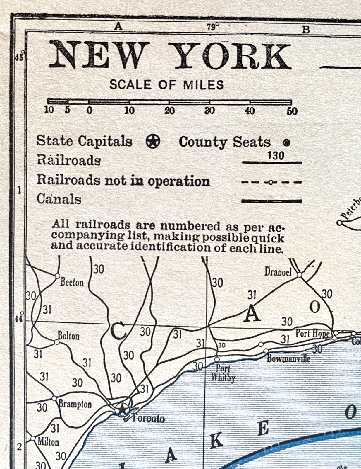 NORTH CAROLINA & NEW YORK c 1935 County & Railroad Maps. Hammond & Co. 9×12″