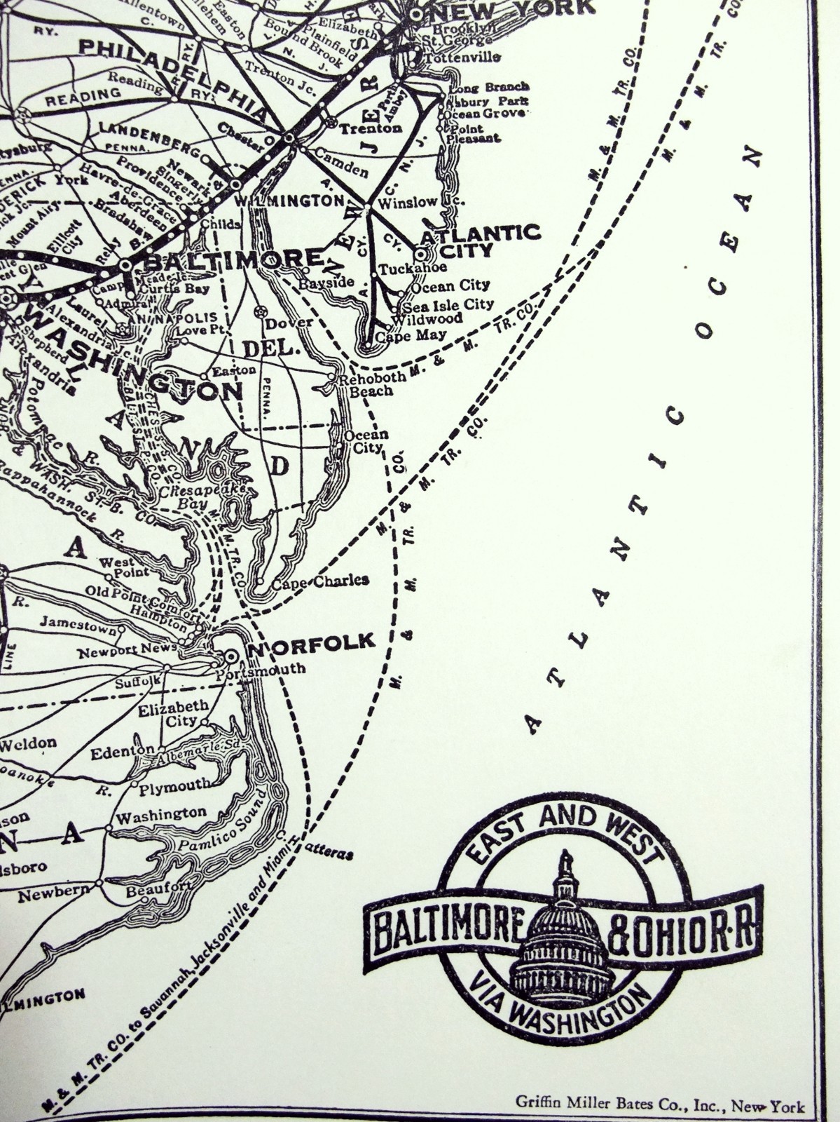 Baltimore & Ohio – Original 1941 System Map. Vintage Railway