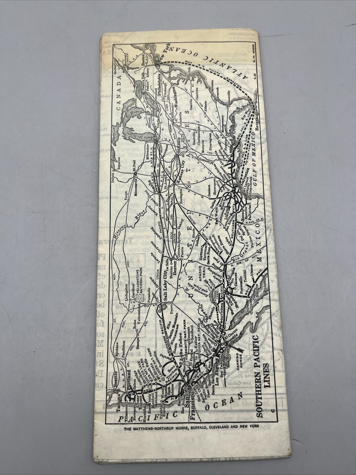 1914 Color California Map 22” X 27” Santa Fe Railroad