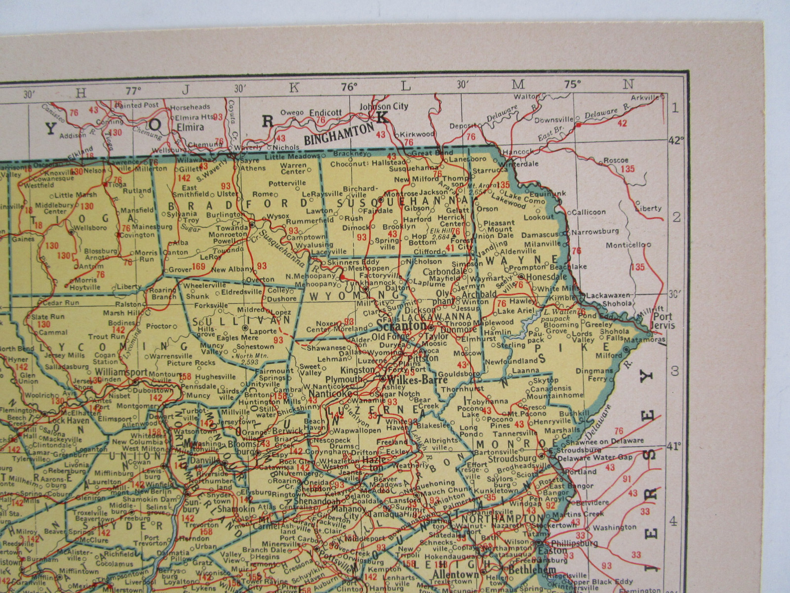 PA SC 1942 PENNSYLVANIA State RAILROAD Map. CORNWALL RR or SOUTH CAROLINA Map
