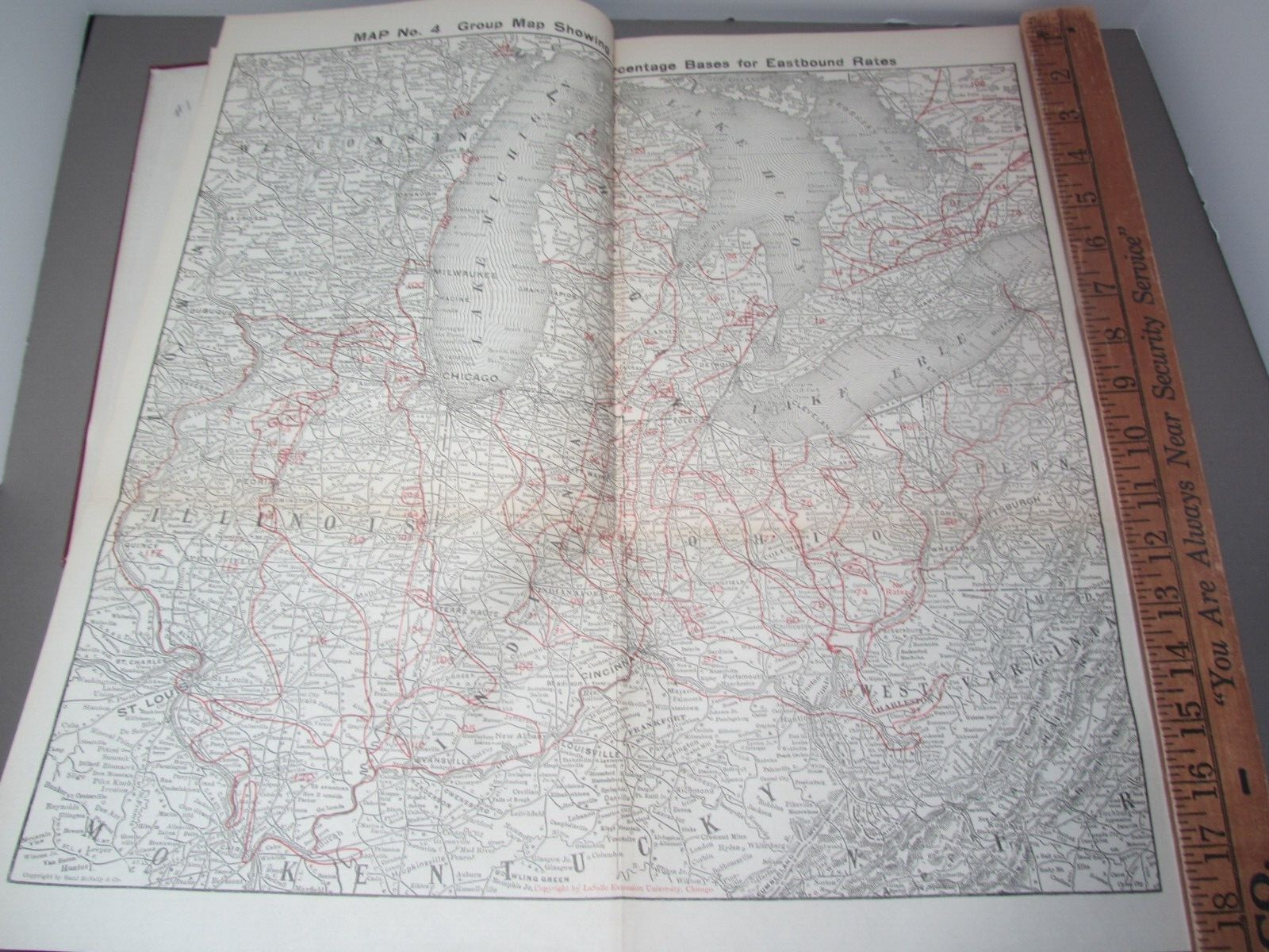 1916 ATLAS OF RAILWAY TRAFFIC MAPS Charles Wymond Lasalle Ext Univ – Railroad