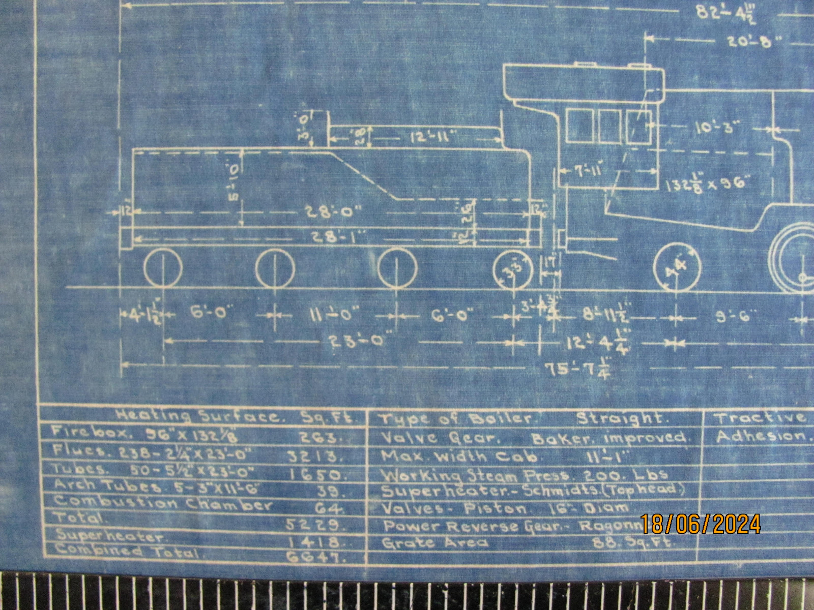 BELT RAILWAY OF CHICAGO 2-10-2 C-1 LOCOMOTIVES #1 – #5 BLUEPRINT DATA DRAWING