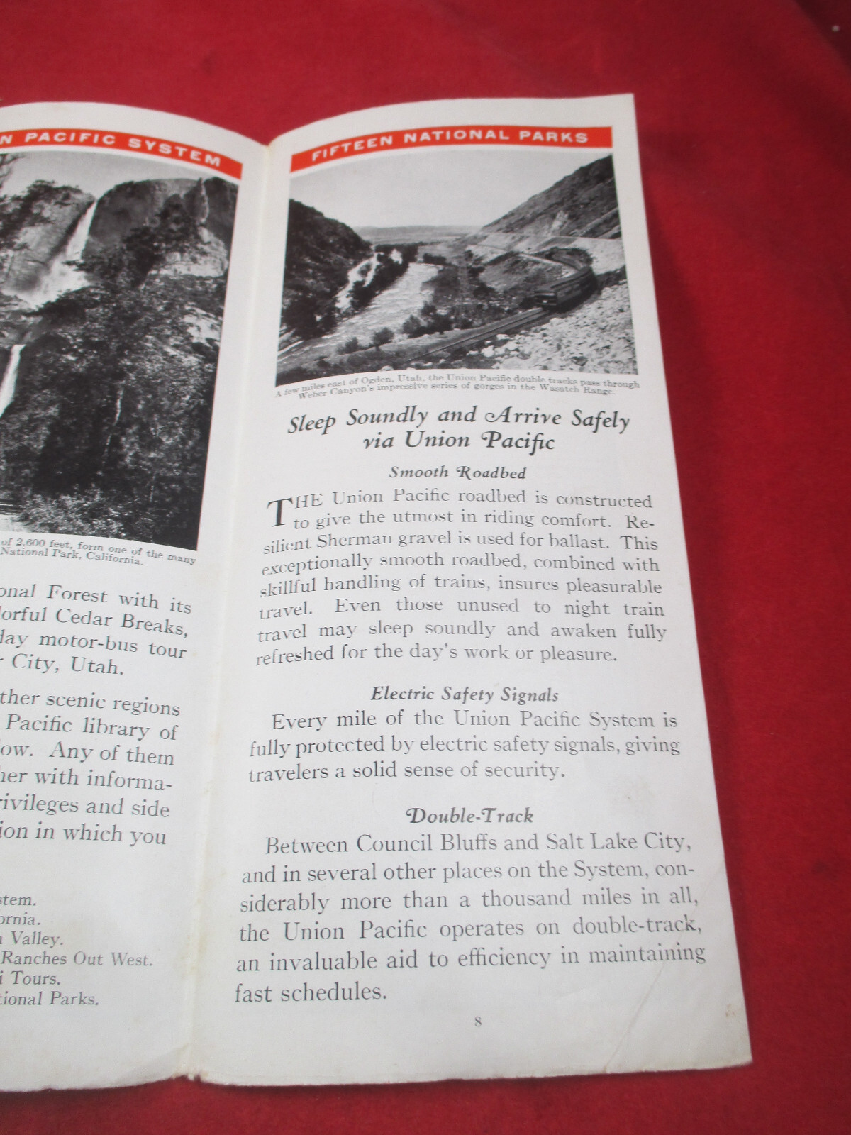 Large 1930 Union Pacific Railroad Route Map of the Union States w/ Photos