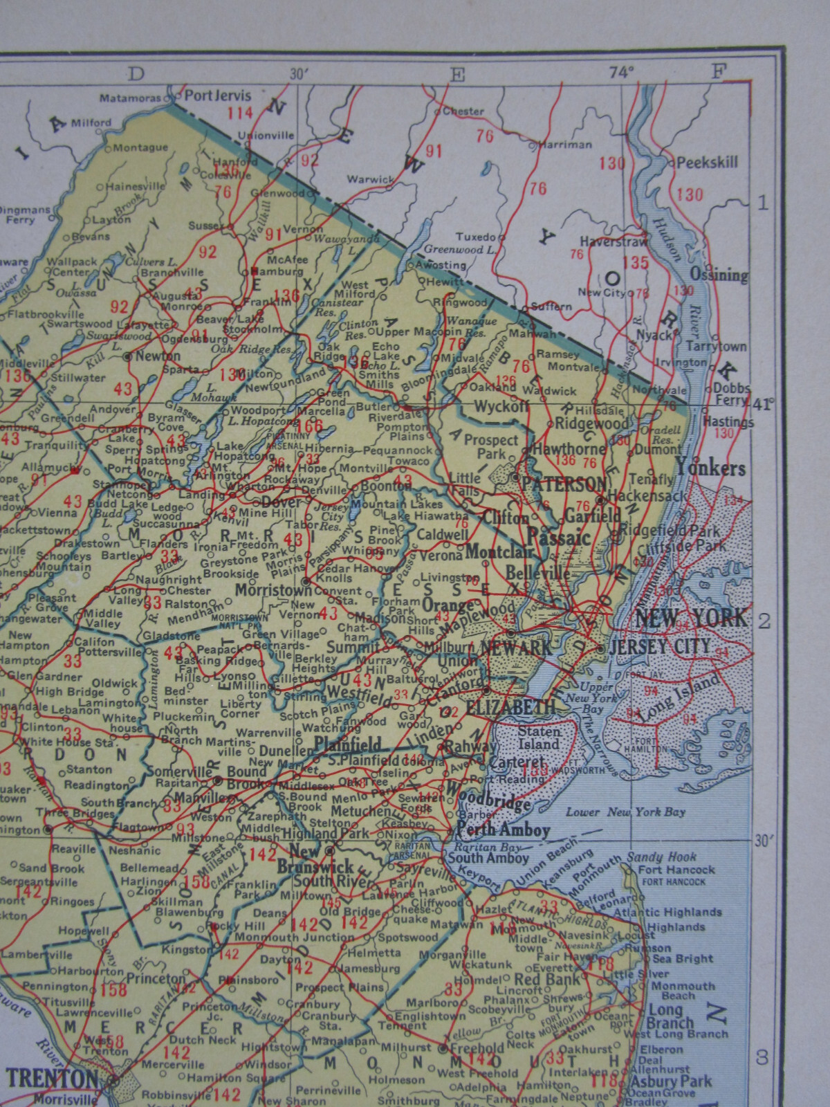 NM NJ Vtg 1942 NEW MEXICO RAILROAD Map. PECOS VALLEY SOUTHERN ~or~ NEW JERSEY