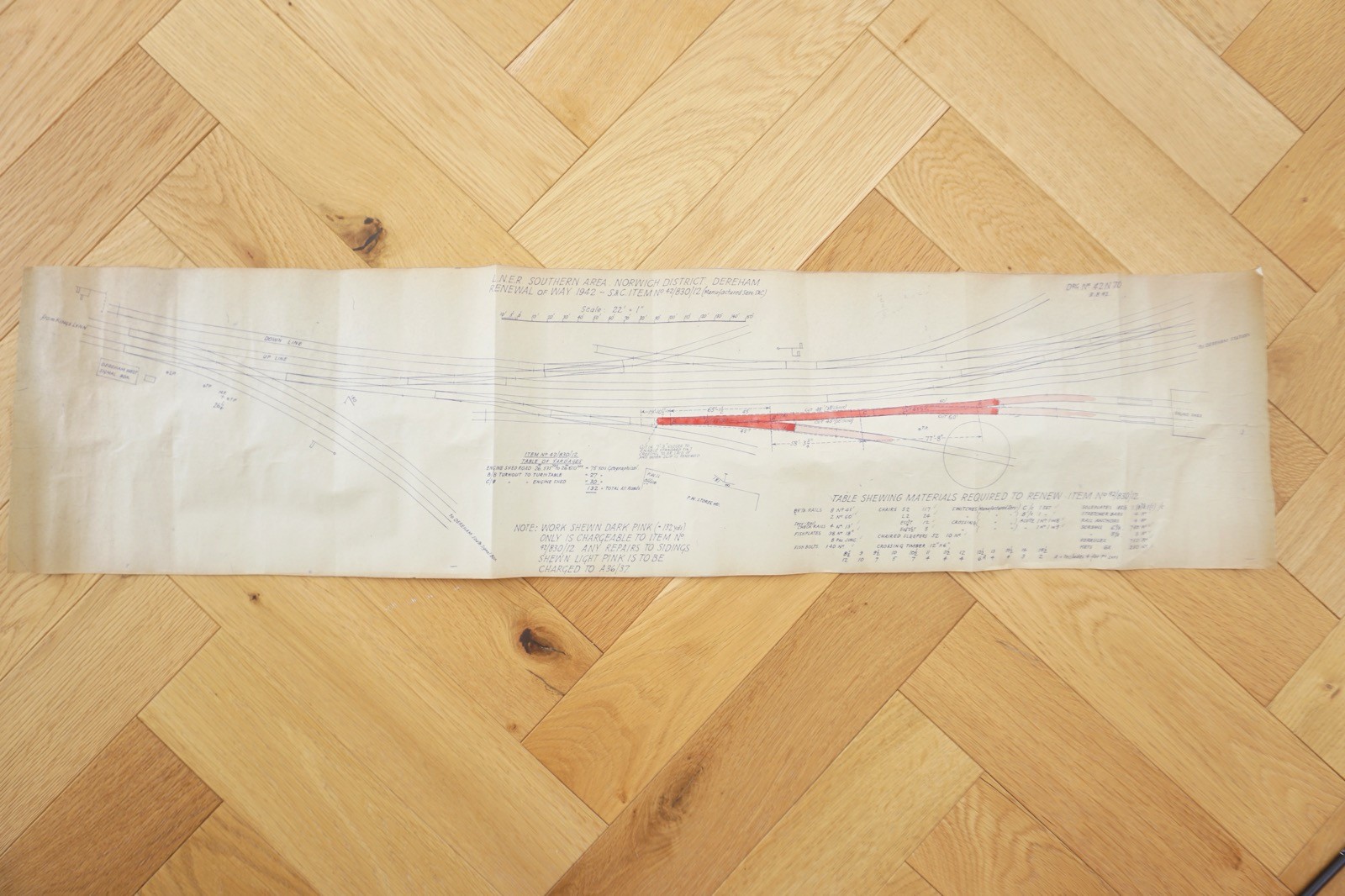 1942 LNER Dereham Norwich Railway Track Plan Map