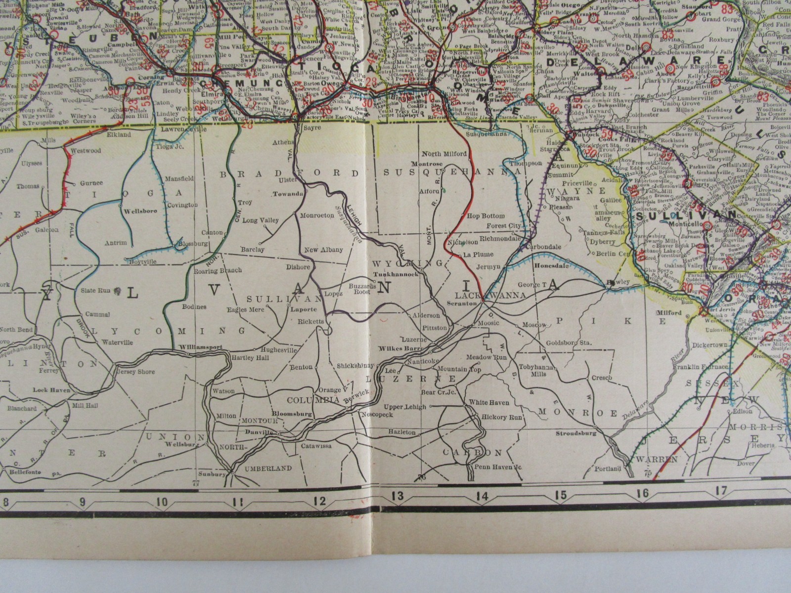 NY 1903 NEW YORK FULL STATE Cram RAILROAD Map. COOPERSTOWN & CHARLOTE VALLEY RR