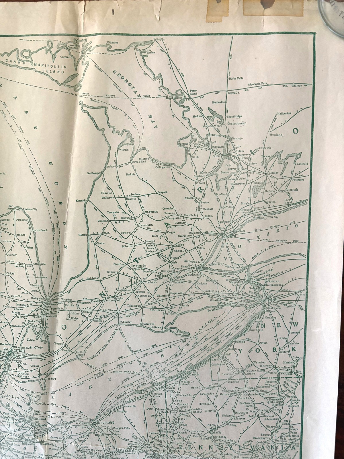 1923 Eugene Morris Railroad Map Central Frieight Assoc Junction Terminal Points
