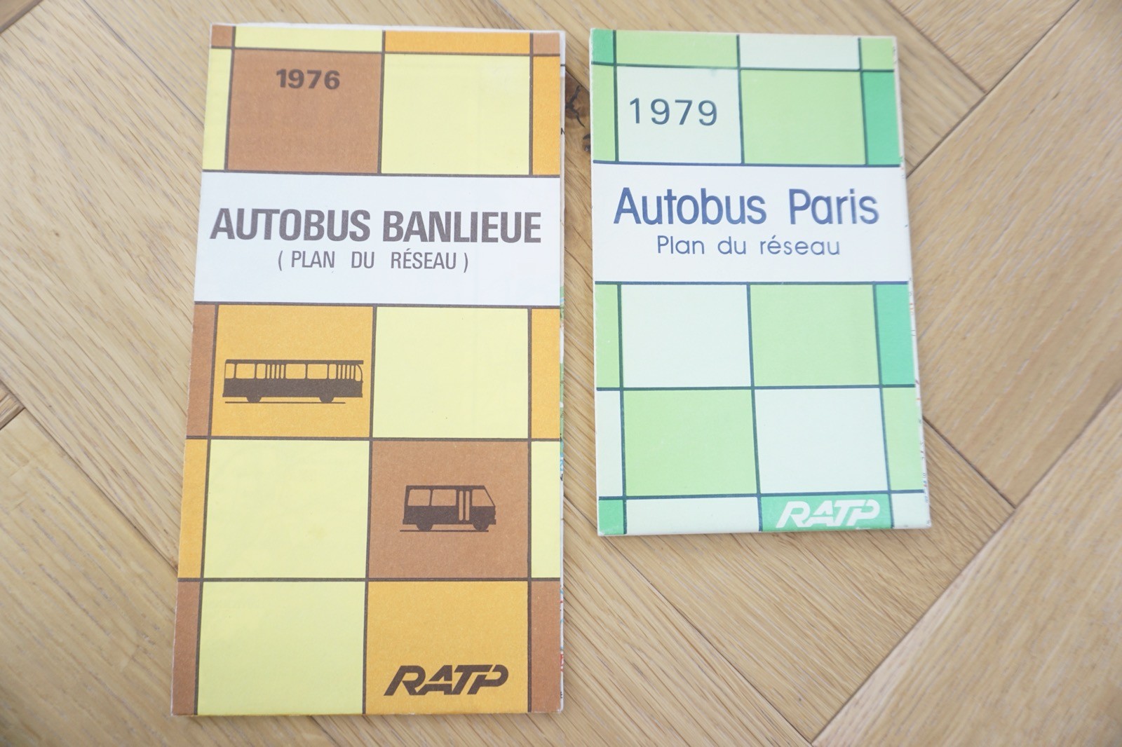 1976 & 1979 Paris Autobus Metro Map Bus Railway Map x2 France